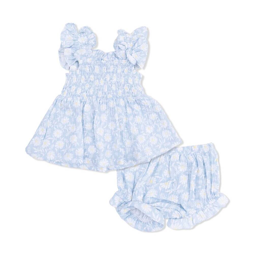 NEW ANGEL DEAR girls western daisies babydoll tunic and bloomer set in blue